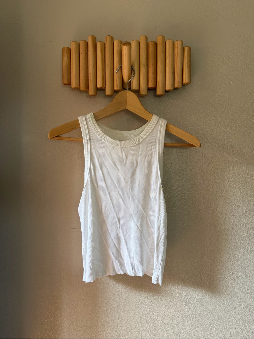 a new day Creamy White Ribbed Tank